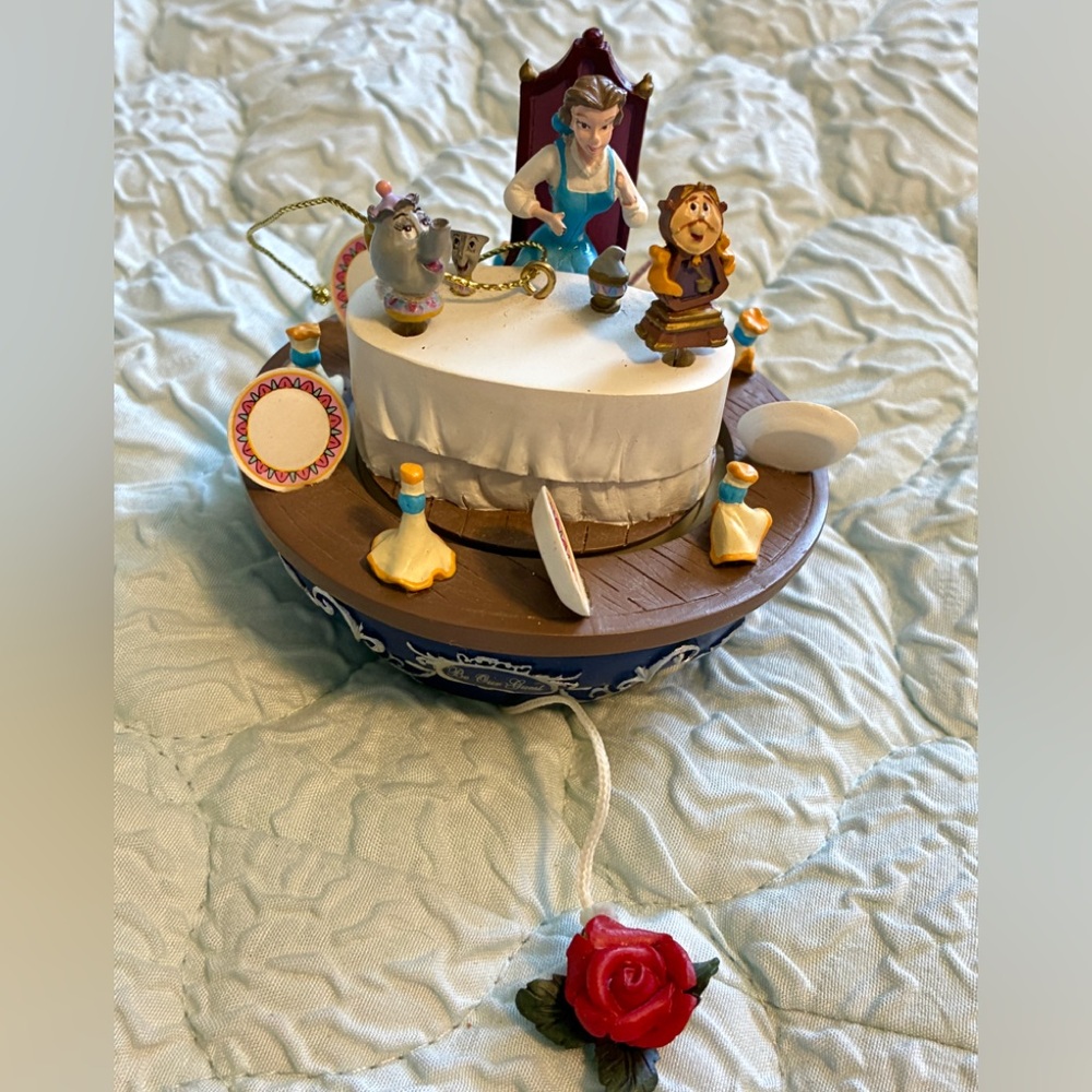 Rare Disney Magical Moments 2008 Belle Spinning Ornament Be Our Guest - Picture 4 of 8